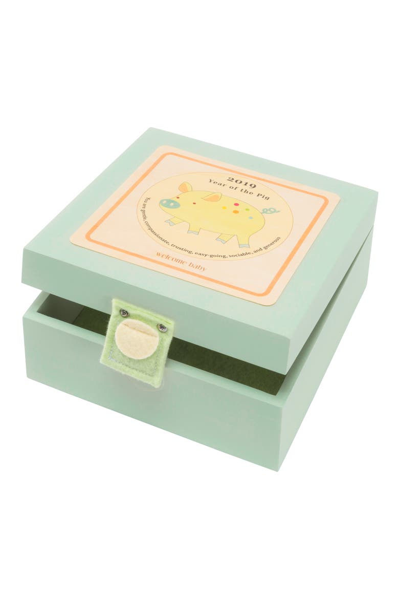 Birth Year Box - 2019 Year of The Pig, Main, color, GREEN