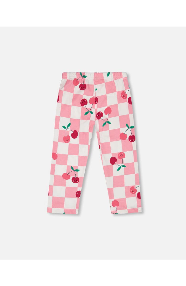 Deux par Deux Organic Cotton Jersey Cherries Slim Fit Capri, Alternate, color, Pink Printed Cherries