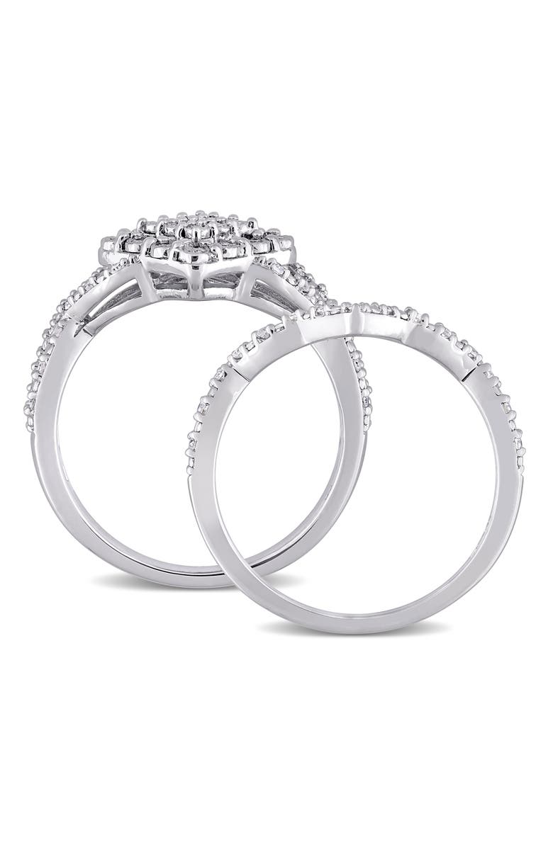 DELMAR Diamond Engagement Ring Set - 0.27ctw, Alternate, color, Silver