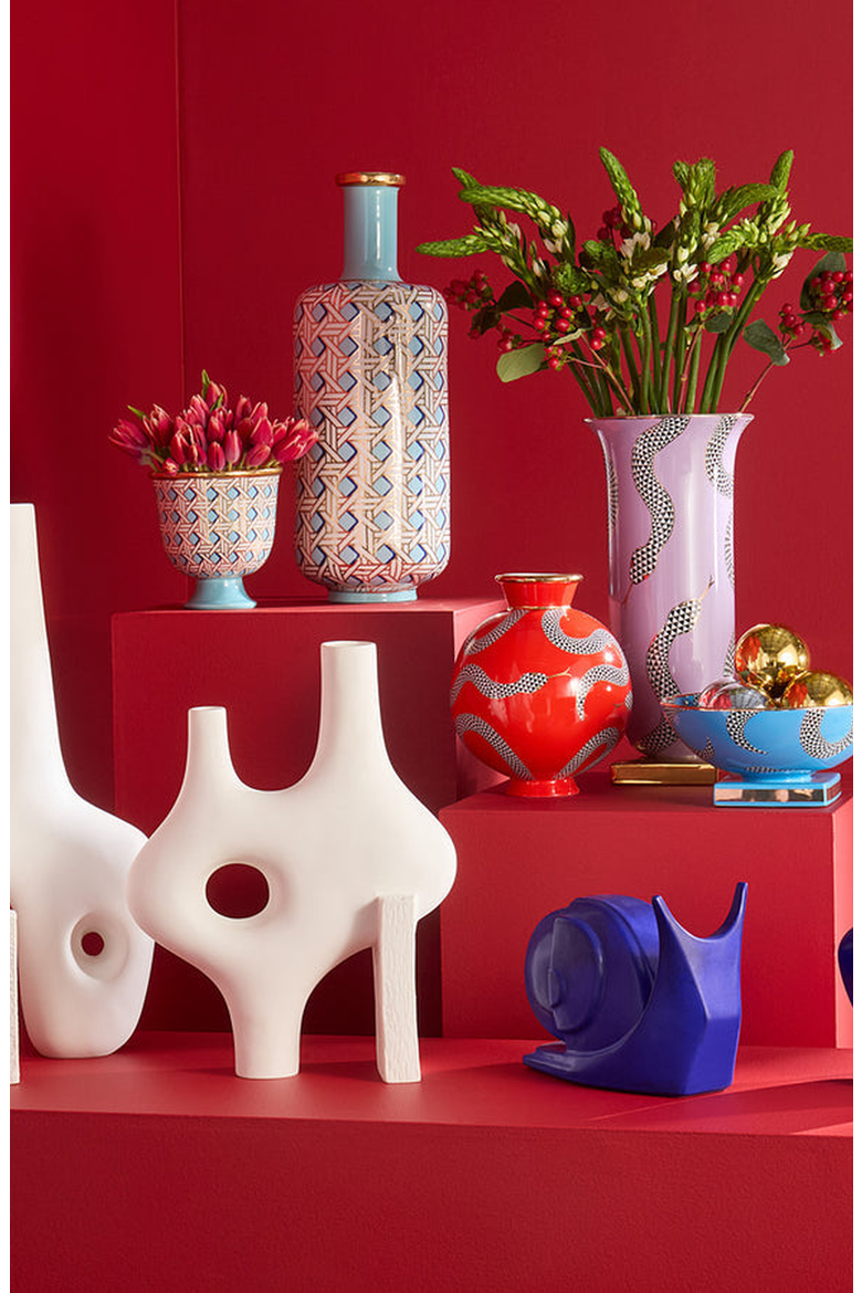 Eden Round Vase, Alternate, color, Red / Black / White