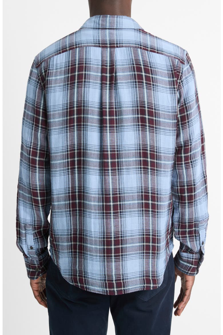 Napa Plaid Twill Button-Up Shirt, Alternate, color, BLUE CLOUD/MALBEC