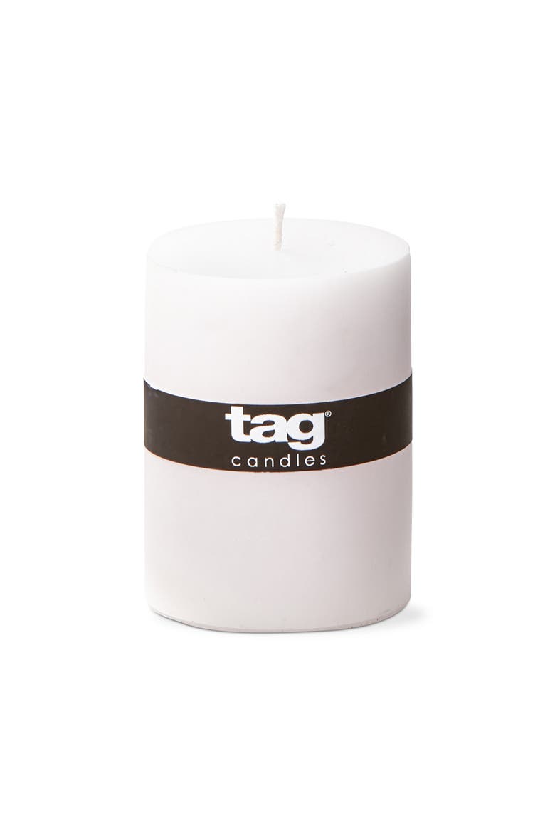 Chapel White Pillar Paraffin Wax Candle Set of 6 Unscented, Alternate, color, White