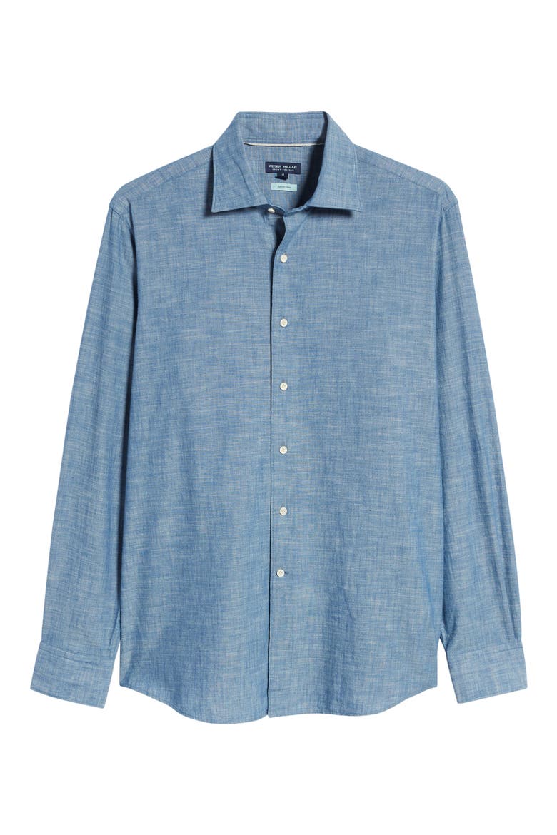 Crown Crafted Selvedge Cotton Chambray Button-Up Shirt, Alternate, color, LIGHT CHAMBRAY