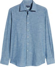 Peter Millar Crown Crafted Selvedge Cotton Chambray Button-Up Shirt