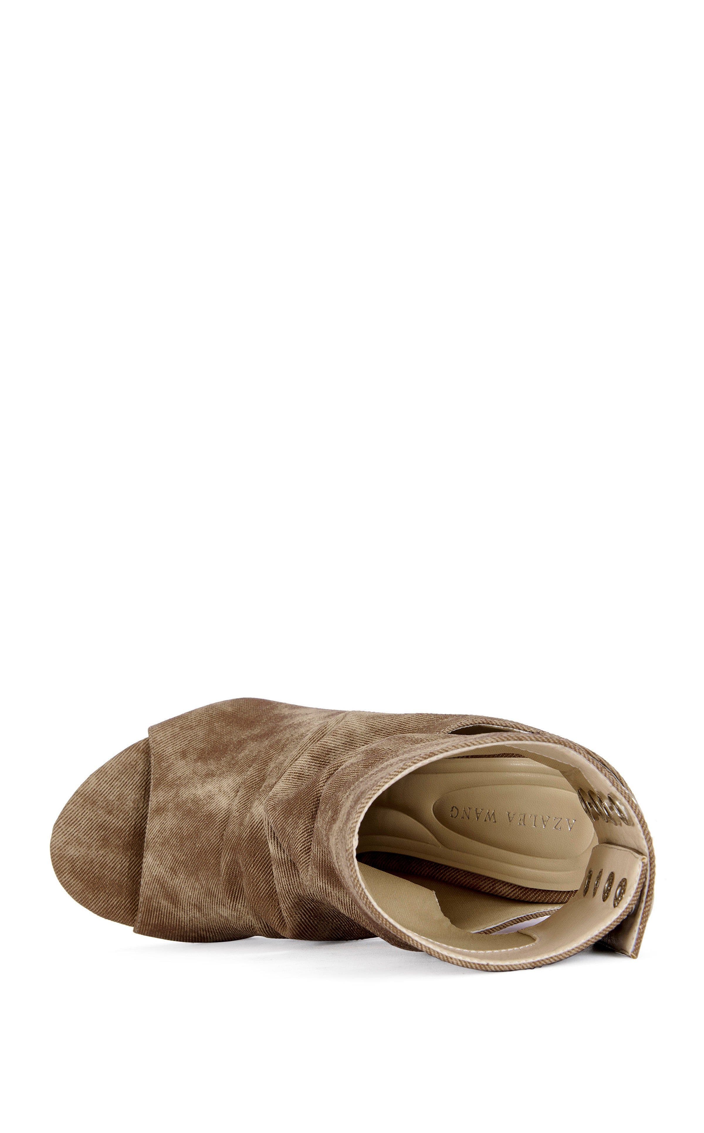 AZALEA WANG CIRCOS-BLACK WEDGE SANDAL BOOTIE - BLACK / 8 / WEDGE, Alternate, color, Brown