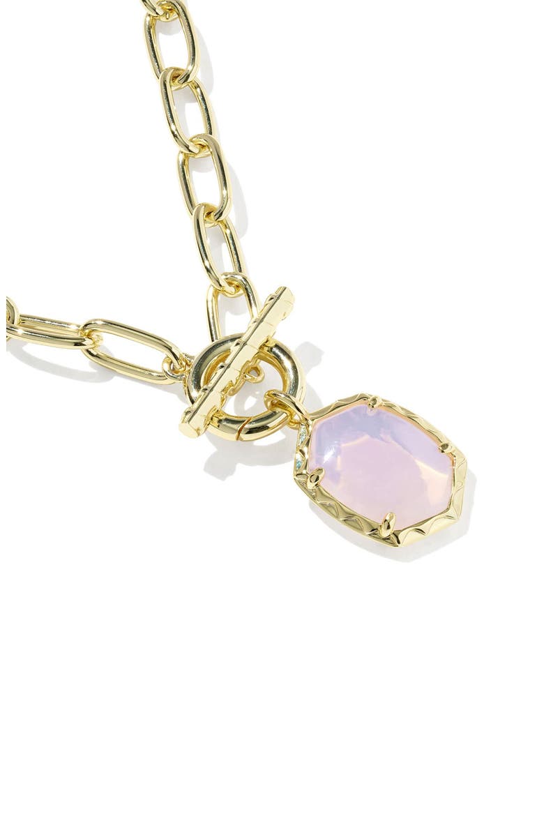 Daphne Toggle Necklace, Alternate, color, GOLD PINK OPALITE GLASS