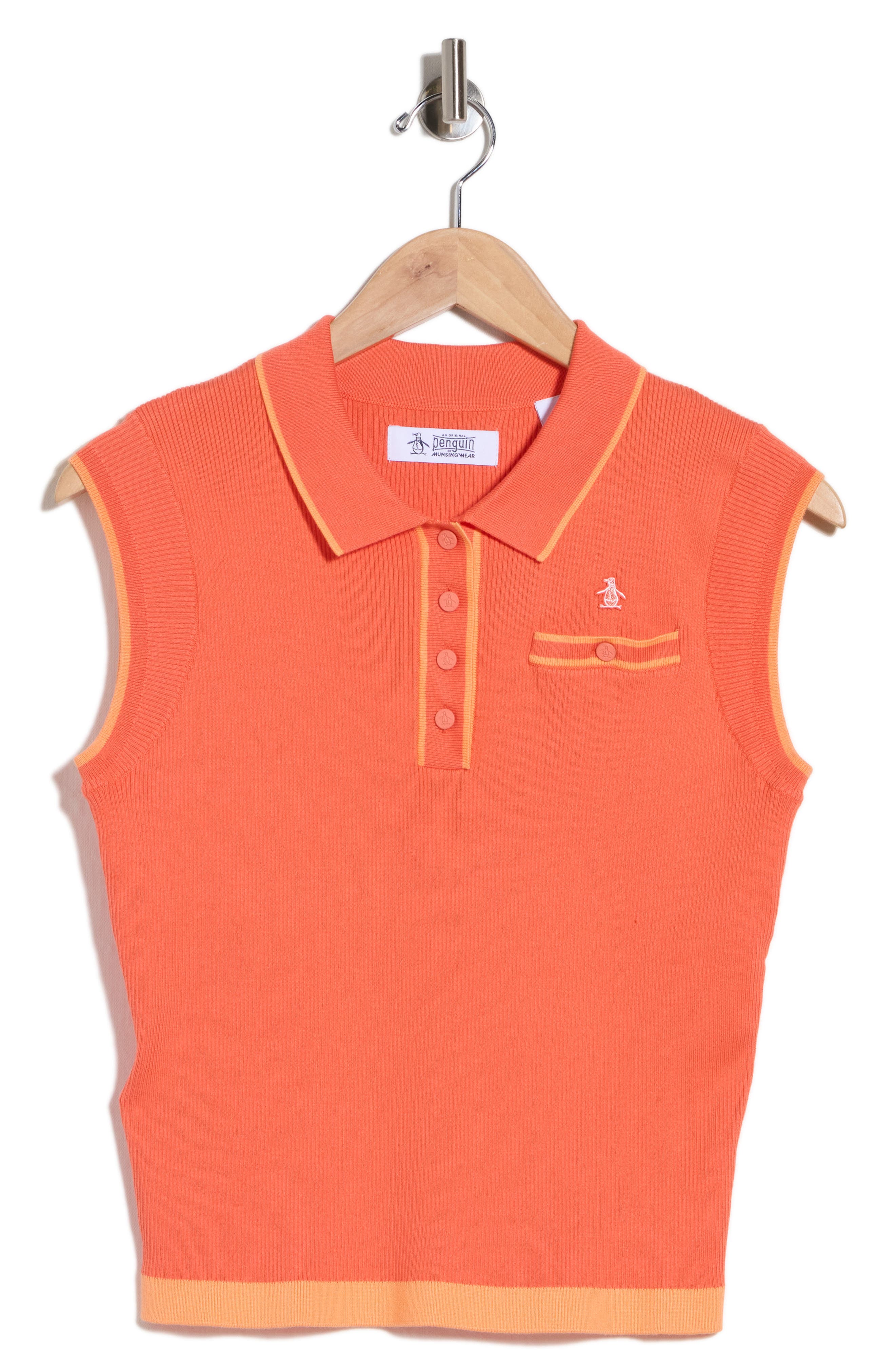 Sleeveless Cropped Polo Sweater