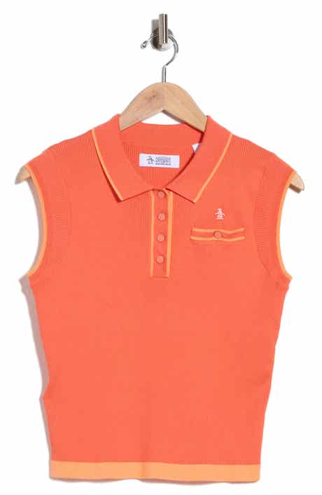 Sleeveless Cropped Polo Sweater