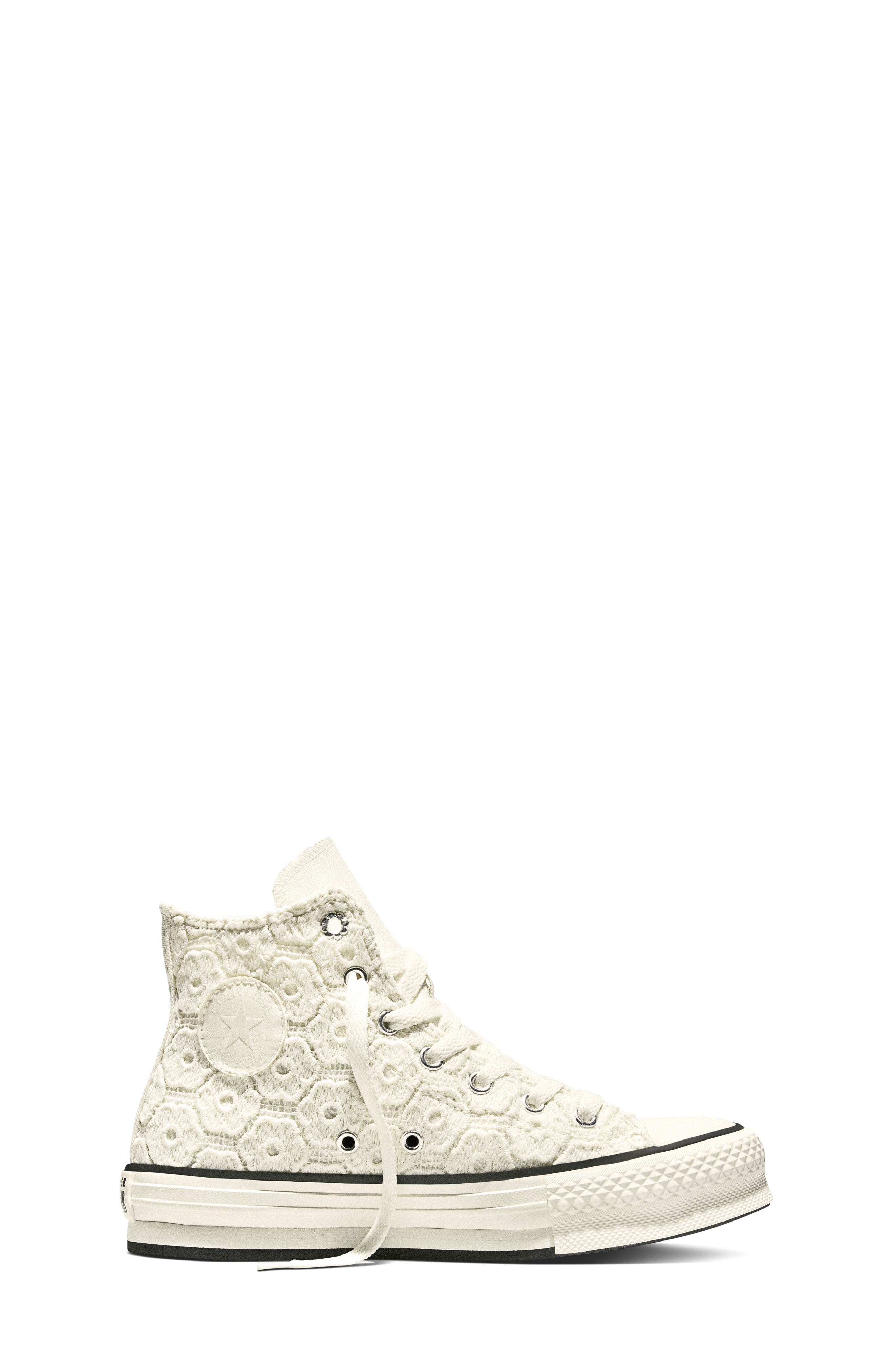Kids' Chuck Taylor® All Star® EVA Lift High Top Sneaker, Alternate, color, EGRET/ BLACK/ EGRET