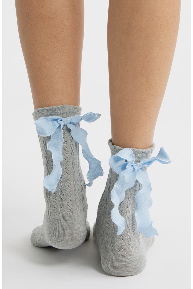 Mel Bow Crew Socks, Alternate, color, GREY