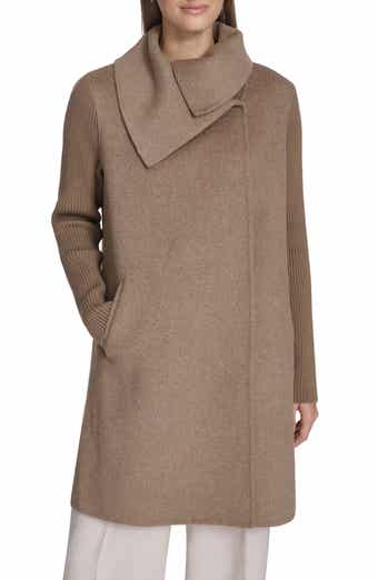 Kenneth Cole New York Asymmetric Collar Wool Blend Cloat