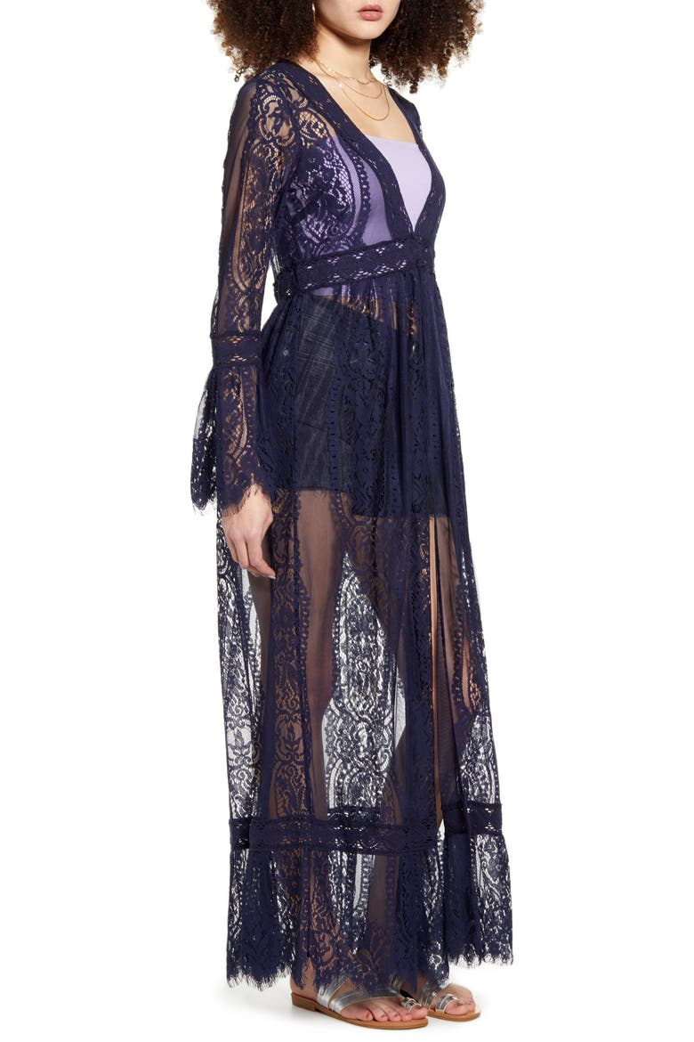 Bell Sleeve Lace Duster, Alternate, color, NAVY NAV