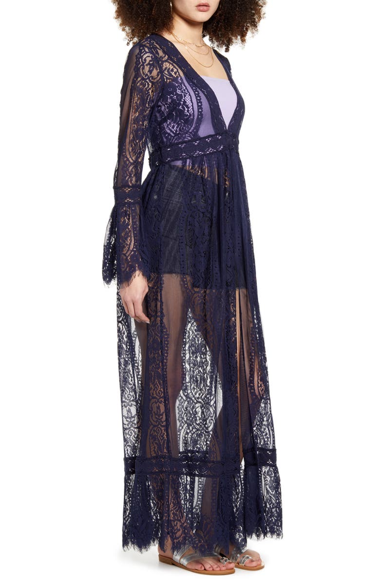 Band of Gypsies Bell Sleeve Lace Duster, Alternate, color, 