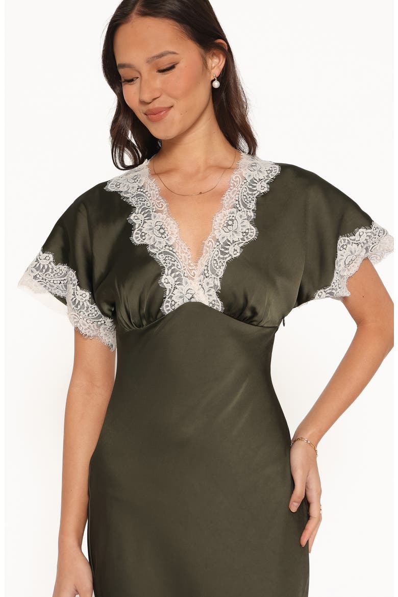 Elston Lace Trim Maxi Dress, Alternate, color, OLIVE