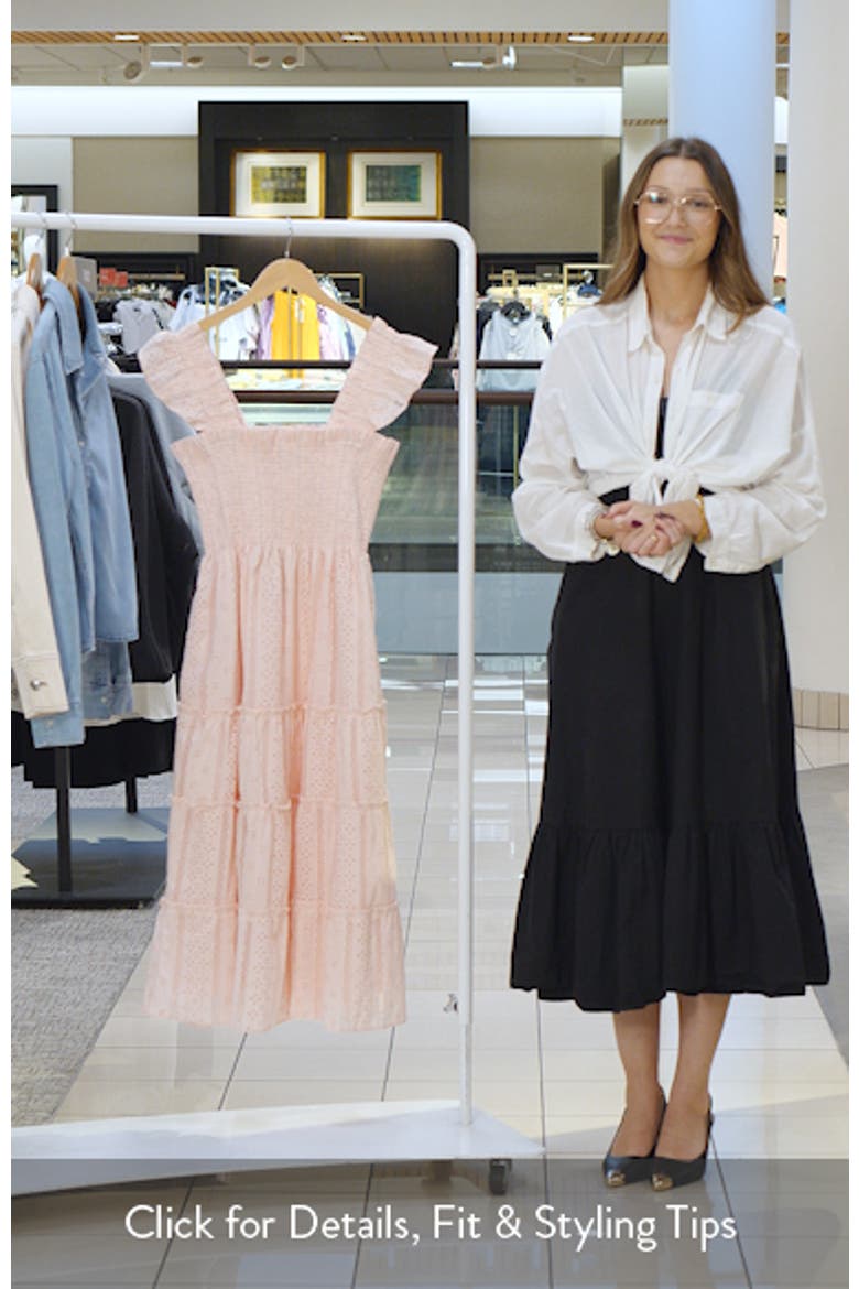 The Ellie Eyelet Flutter Sleeve Cotton Nap Midi Dress video