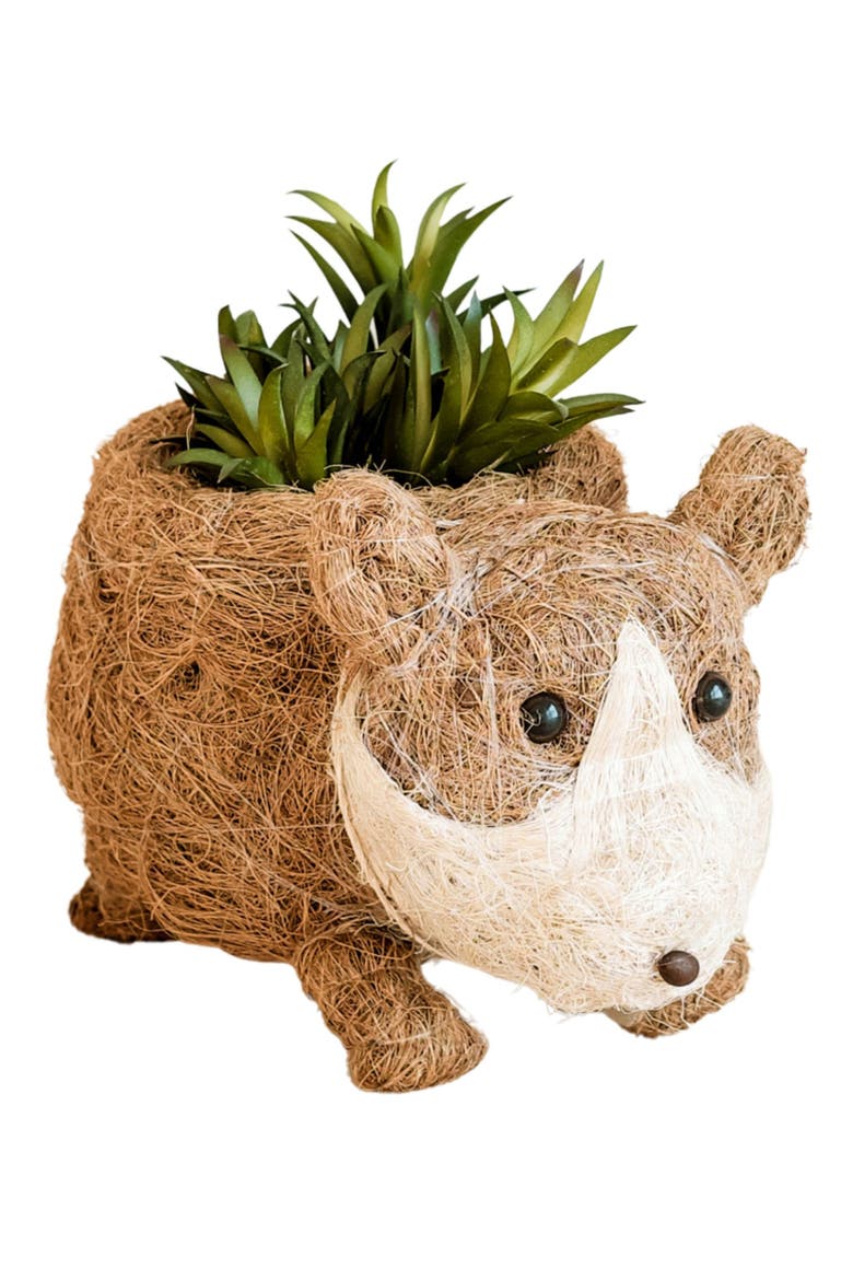 Baby Corgi Handwoven Planter, Main, color, BROWN / WHITE