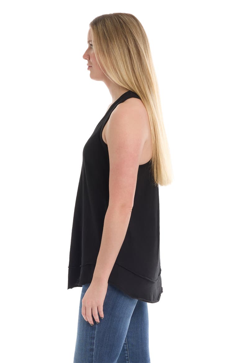 Shrunken Mock Hem Shirttail Tank, Alternate, color, Black