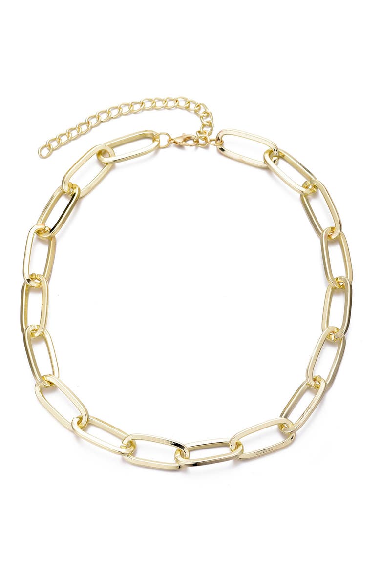 Chunky Paper Clip Chain Necklace, Main, color, GOLD