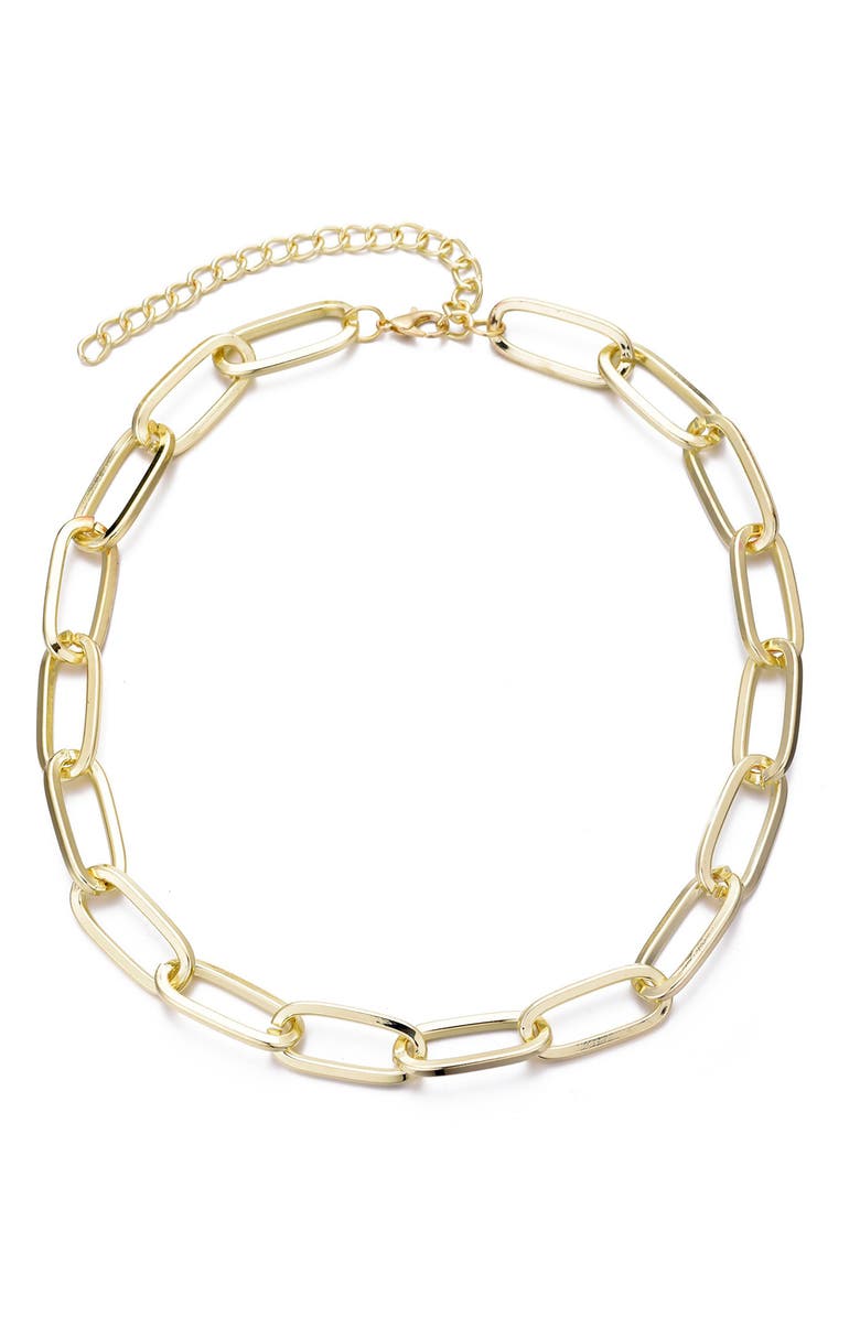 Adornia Chunky Paper Clip Chain Necklace, Main, color, Gold