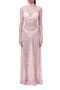 Floral Long Sleeve Stretch Lace Turtleneck Maxi Dress