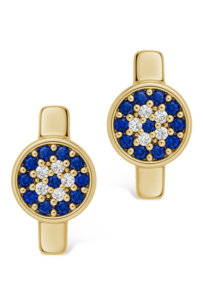 Evil Eye Cubic Zirconia Huggie Hoop Earrings, Alternate, color, GOLD