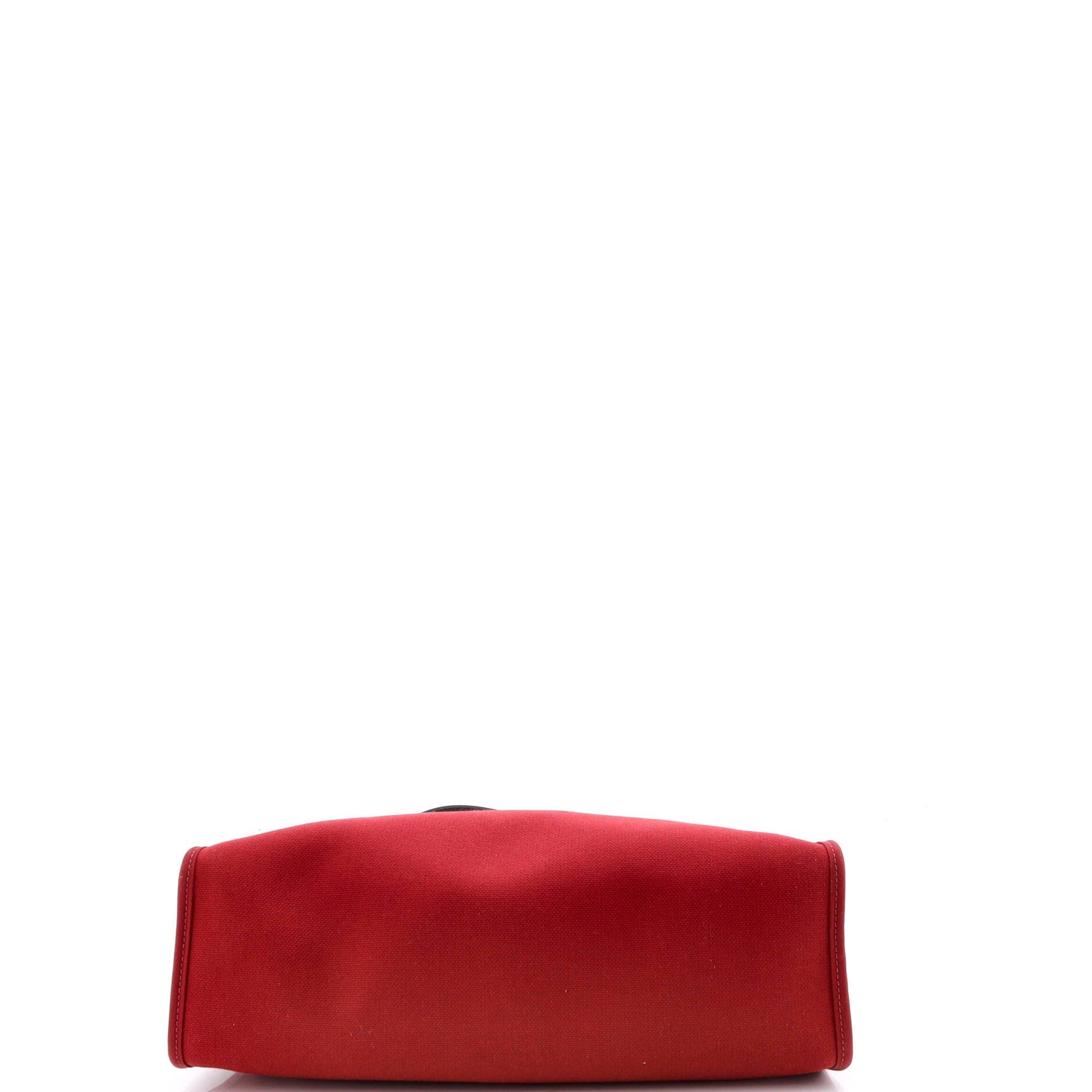 Pre-Owned Hermes Herbag Zip Leather and Toile 31, Alternate, color, Rouge Grenat