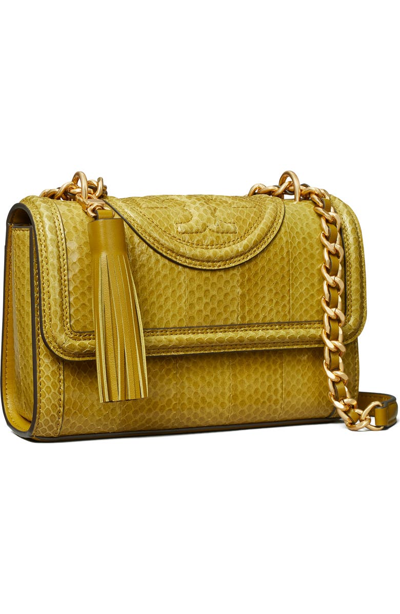 Tory Burch Fleming Snake Print Convertible Leather Shoulder Bag, Alternate, color,