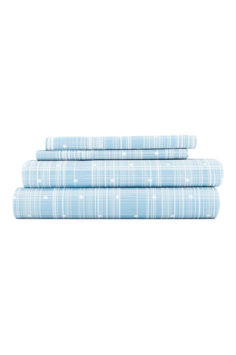 HOME SPUN Premium Ultra Soft Polka Dot Pattern 4-Piece Bed Sheet Set, Main, color, AQUA