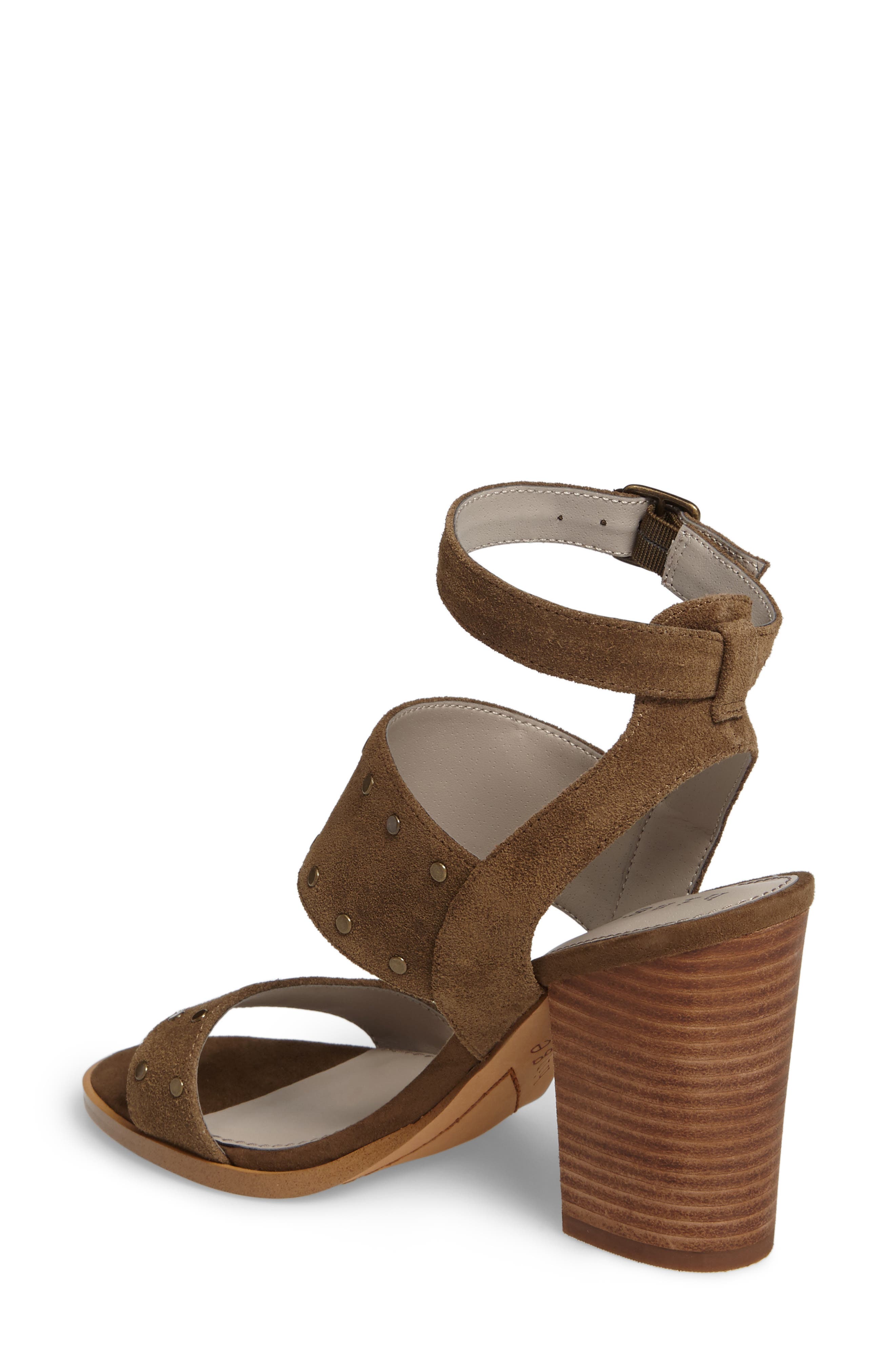 Corrine Ankle Strap Sandal, Alternate, color, OLIVE SUEDE