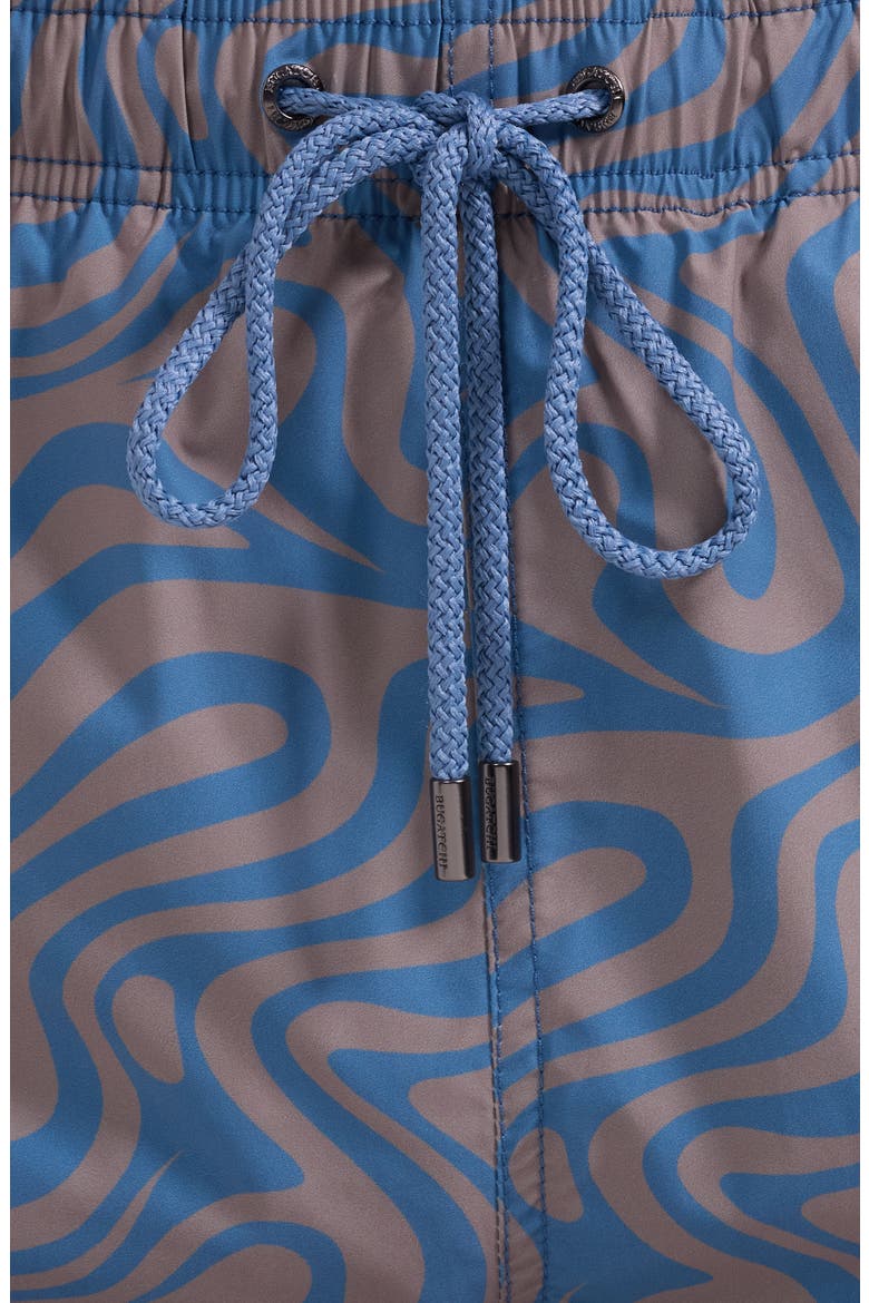 Cruz Wave Print Swim Trunks, Alternate, color, TAUPE