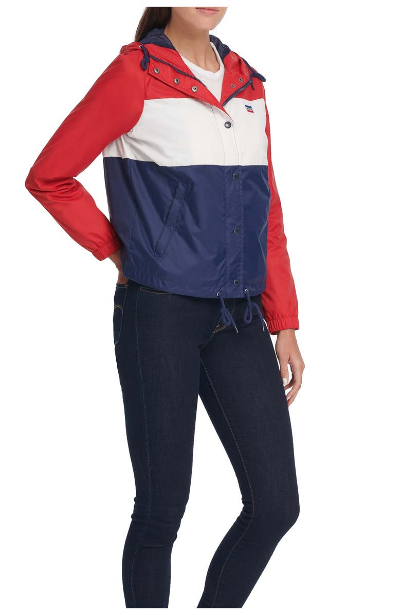 Levi's<sup>®</sup> Hooded Zip Front Windbreaker Jacket, Alternate, color, Rinse
