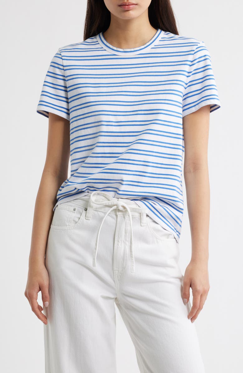 Madewell Perfect Crewneck Cotton Jersey T-Shirt, Main, color, White