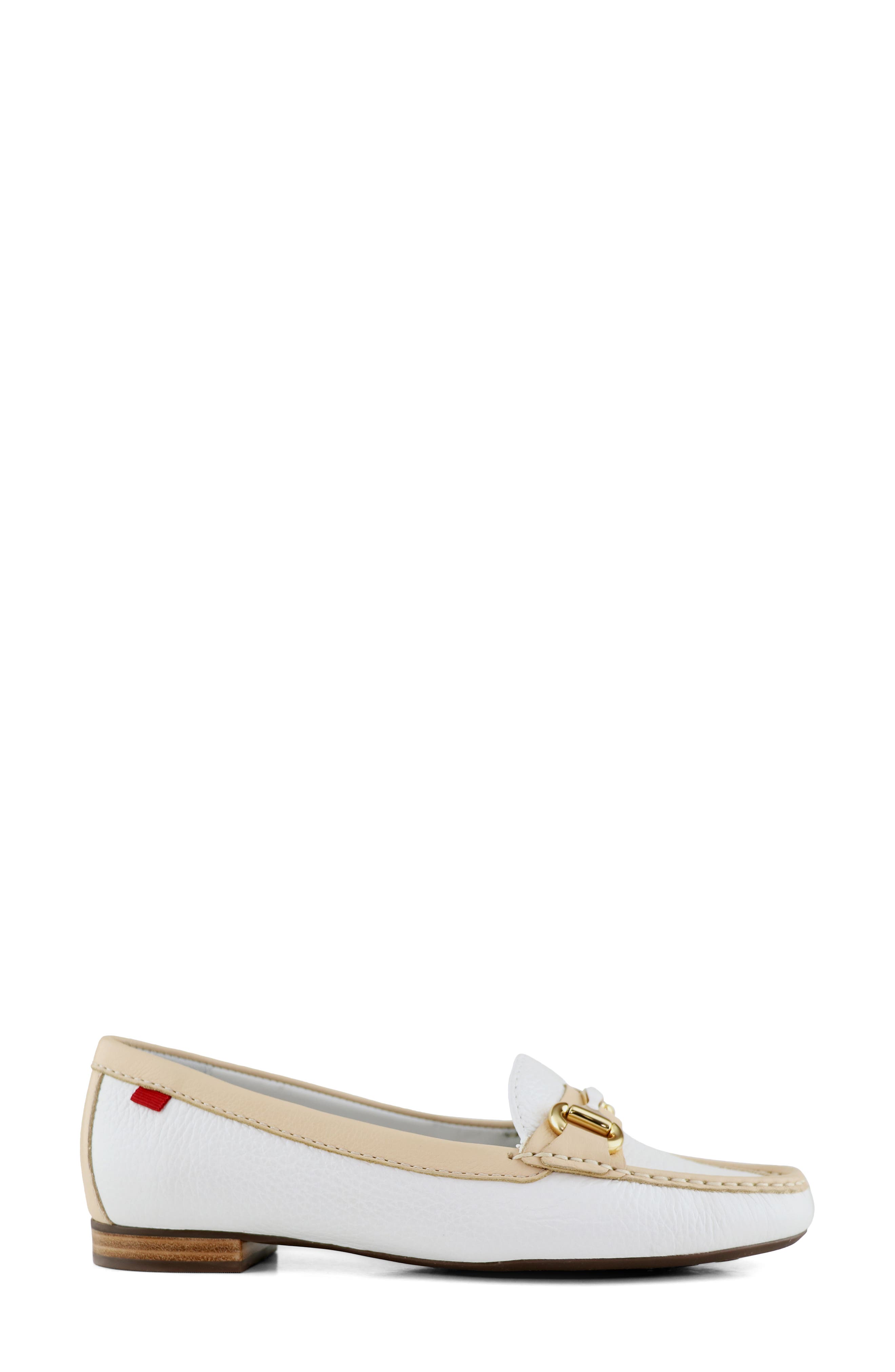 Grand Street Leather Buckle Loafer, Alternate, color, WHITE CHAMPAGNE GRAINY