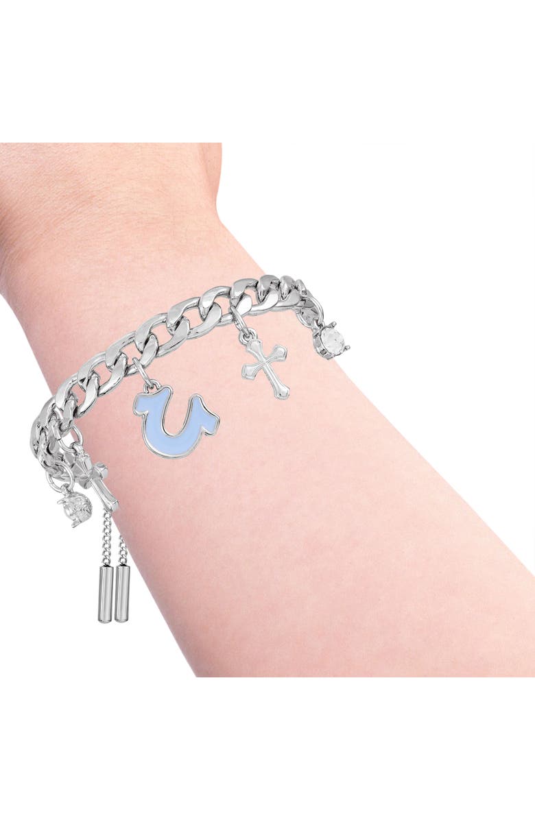 True Religion Charmy Enamel & Crystal Chain Slider Bracelet, Alternate, color, 