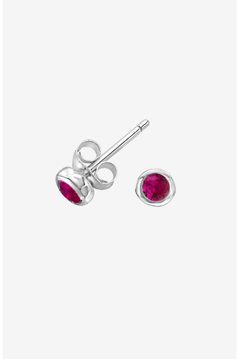 3mm Ruby Dewdrop Studs, Main, color, Sterling Silver