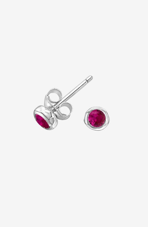 3mm Ruby Dewdrop Studs