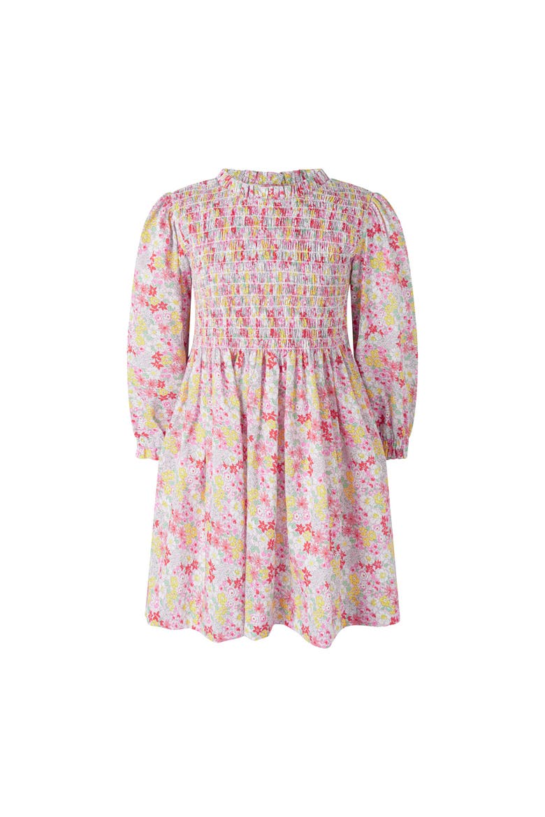 Ditsy Garden Ruched Dress, Main, color, Pink