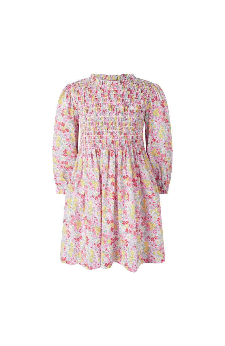 Rachel Riley Ditsy Garden Ruched Dress, Main, color, Pink