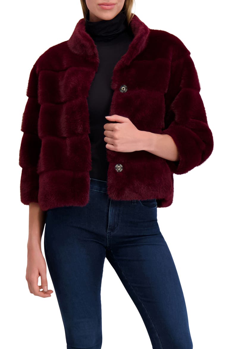 Fur-Free Mink (Faux Fur) Jacket, Main, color, WINE