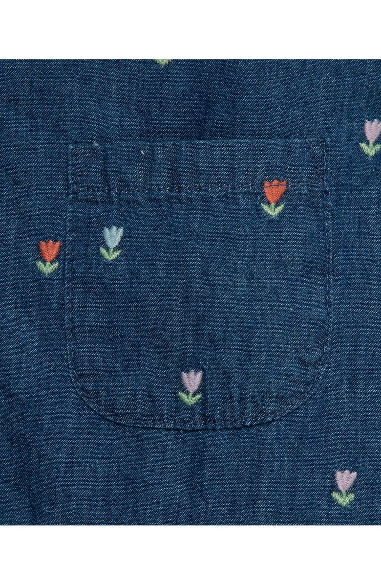 Little Me Crewneck T-Shirt & Tulip Embroidered Dress Set, Alternate, color, Blue