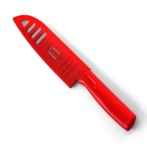 Gibson Everyday Grantville 4 Piece 6 Inch Santoku Knife With Sheath In Assorted Colors In Red