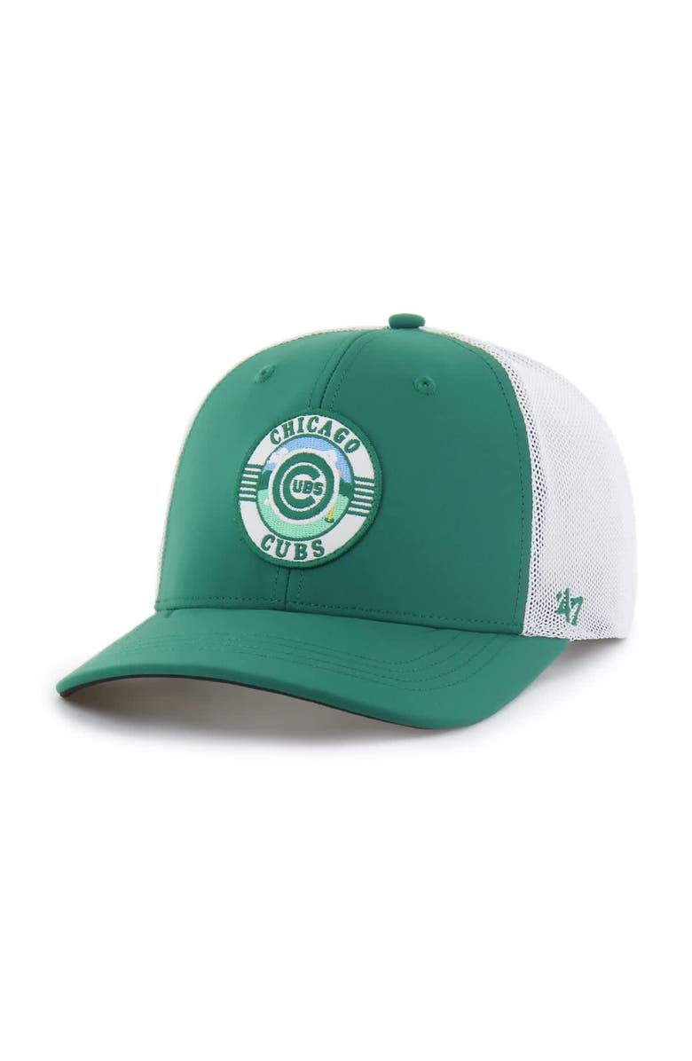 '47 Men's '47 Kelly Green/White Chicago Cubs Elevated Greens Adjustable Trucker Hat, Main, color, Kelly Green
