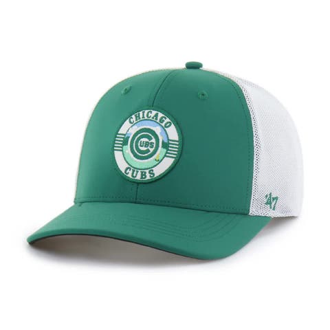 Men's '47 Kelly Green/White Chicago Cubs Elevated Greens Adjustable Trucker Hat