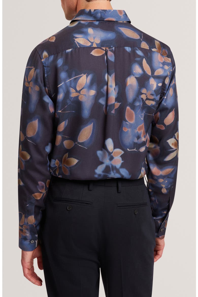 Kalmill Print Button-Up Shirt, Alternate, color, NAVY