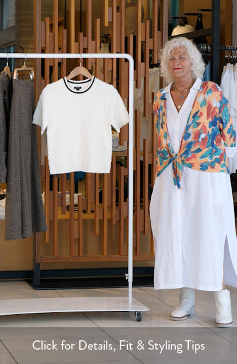 Diamond Stitch Short Sleeve Sweater, sales video thumbnail