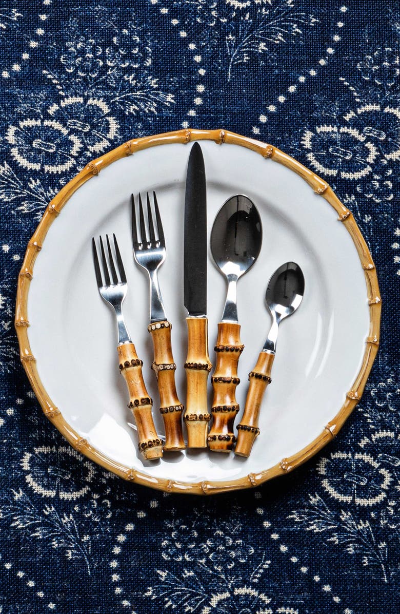 Juliska Bamboo 20-Piece Flatware Place Setting, Alternate, color, Silver/ Bamboo Natural