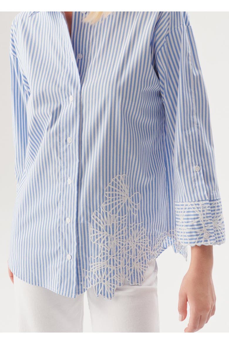 Eden Long Sleeve Shirt, Alternate, color, Blue and White