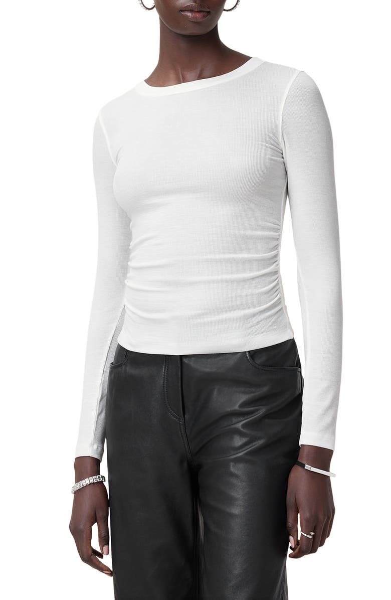 AllSaints Bec Long Sleeve T-Shirt, Main, color, Optic White