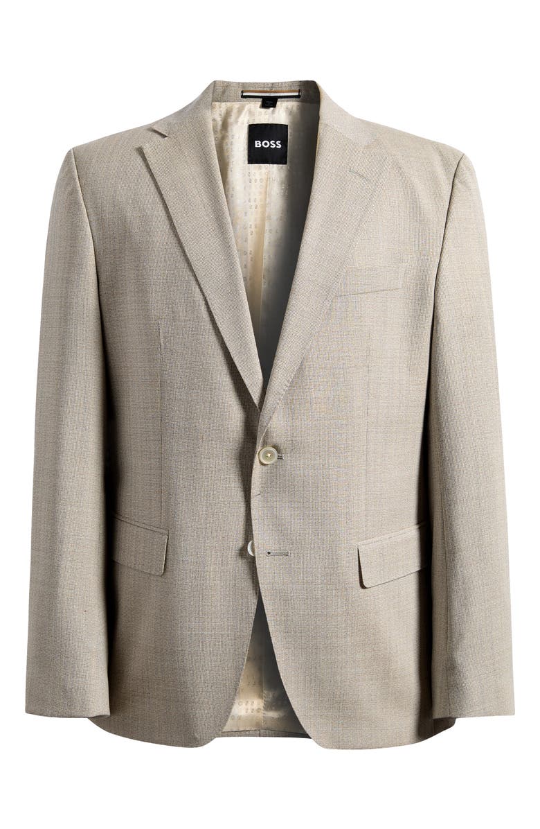 BOSS Hutson Slim Fit Tan Mélange Virgin Wool Sport Coat, Main, color, Open White
