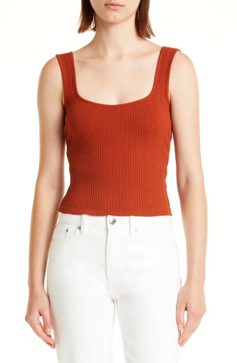 Square Neck Rib Tank Top